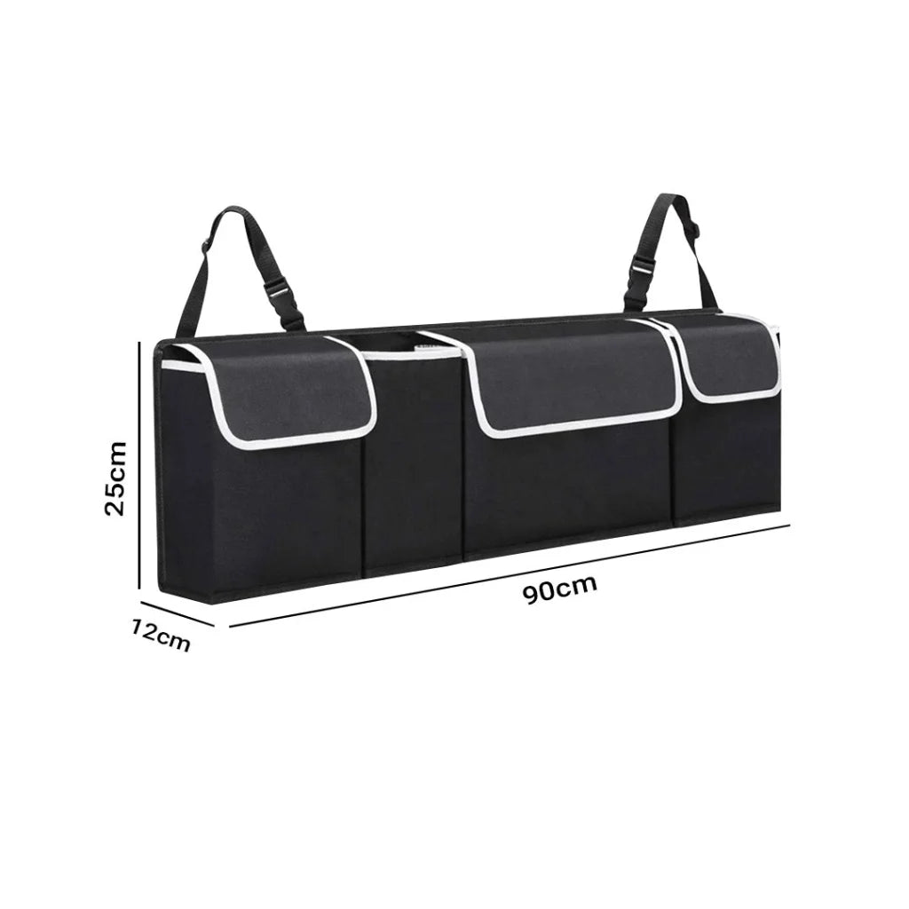 Car Storage Trunk Organizer Oxford Cloth Backseat Multi-Purpose Interior Accessories - Black