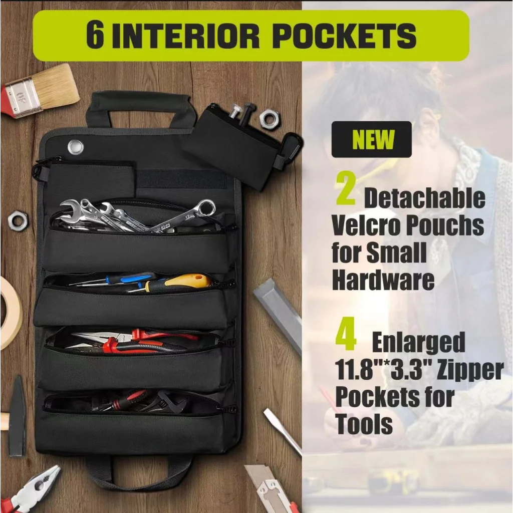 Car Tool Roll-Up Bag Portable Electrician & Woodworking