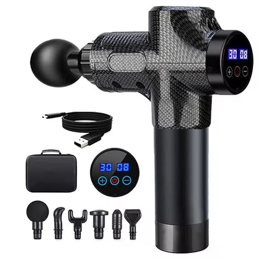 Carbon Fiber Deep Tissue Percussion Massage Gun - 30 Speeds