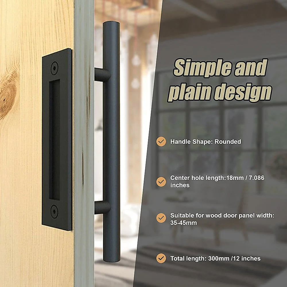 Carbon Steel Door Handle & Flush Pull for Wood Door or Gate