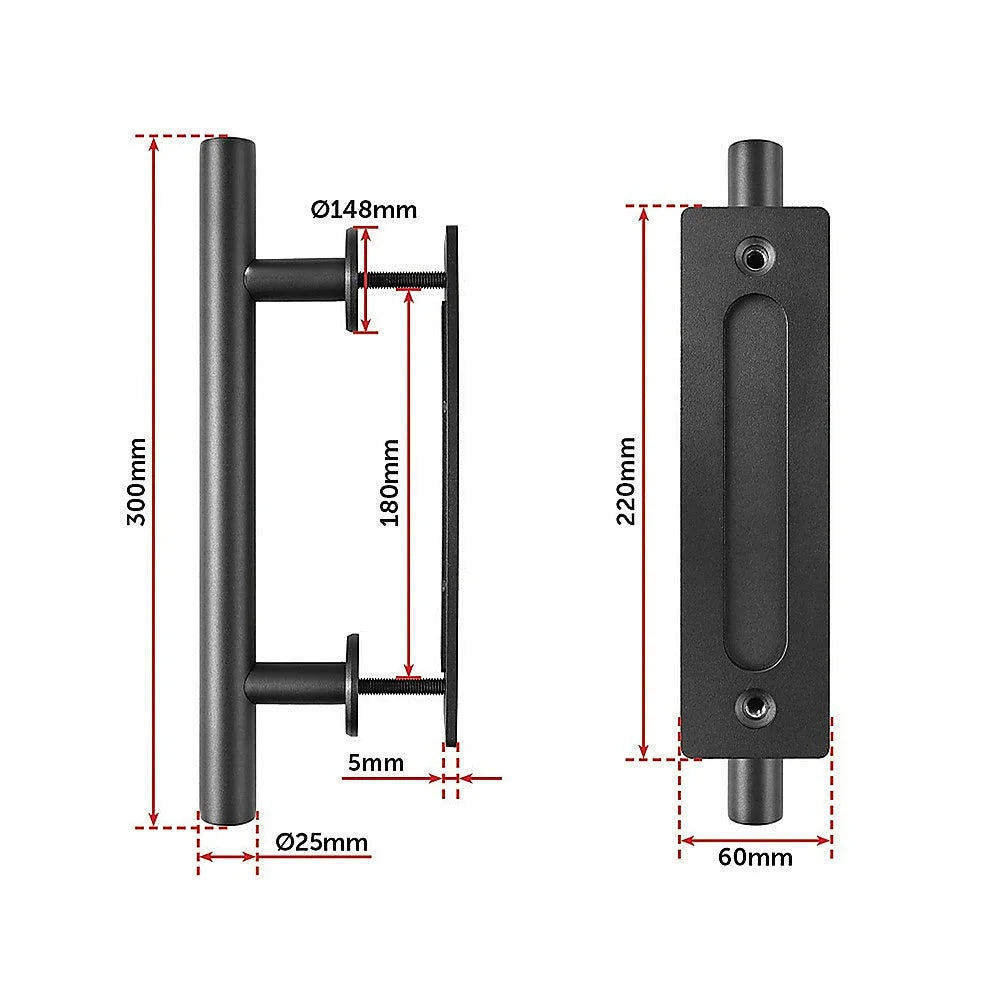 Carbon Steel Door Handle & Flush Pull for Wood Door or Gate