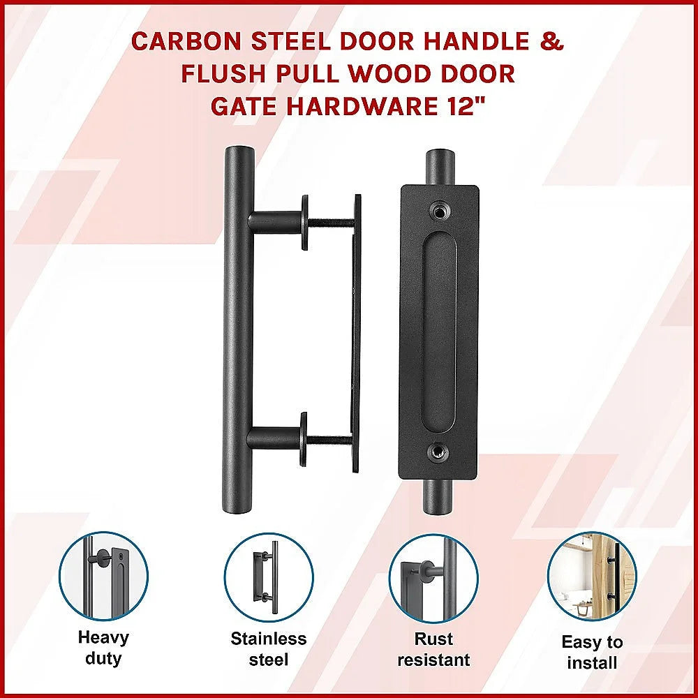 Carbon Steel Door Handle & Flush Pull for Wood Door or Gate