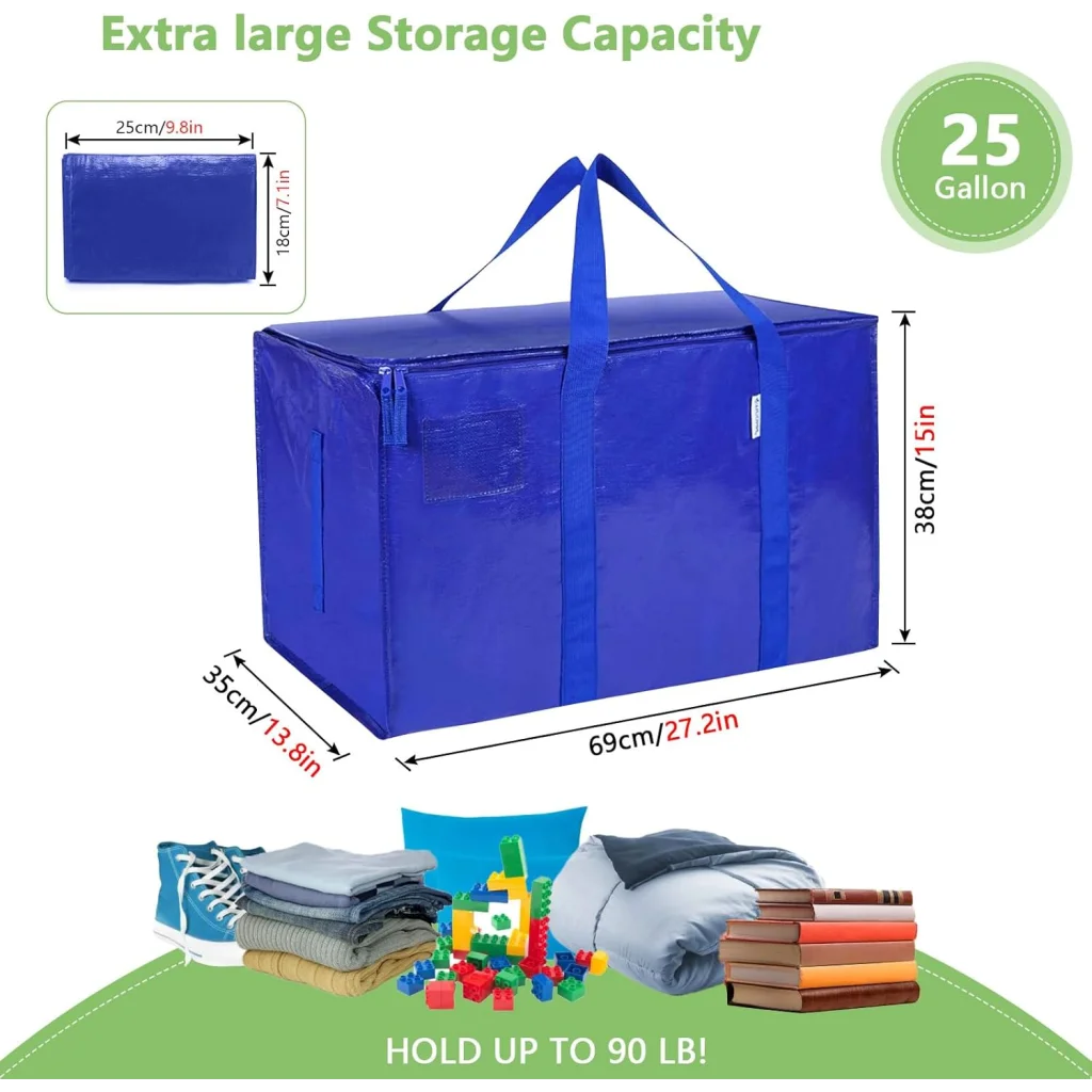 CARLA HOME 12-Pack Large Moving Storage Bags with Zippers &
