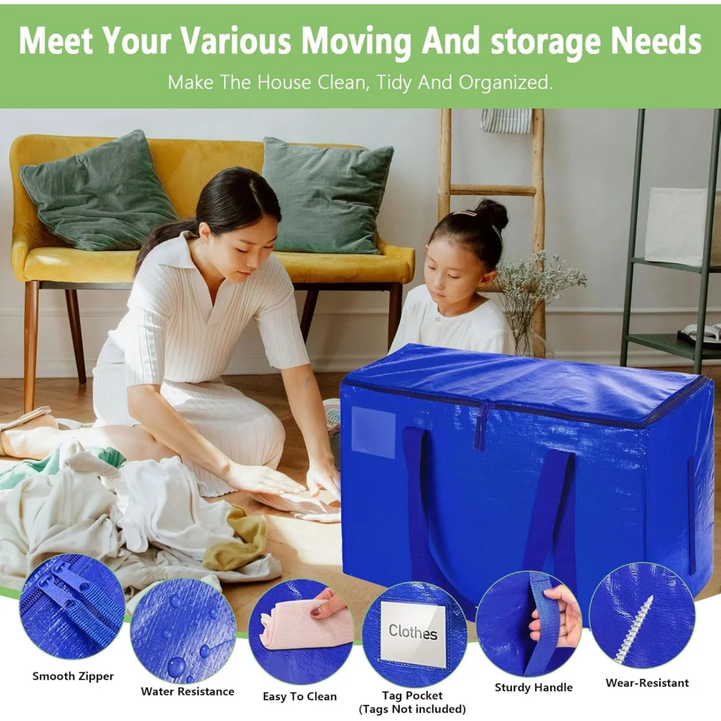 CARLA HOME 12-Pack Large Moving Storage Bags with Zippers &