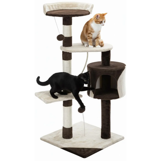 CARLA HOME 140cm Cat Tree for Indoor Cats with Plush Perch