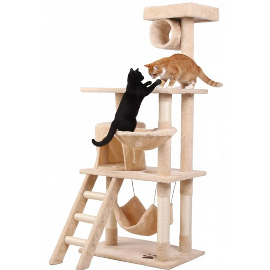 CARLA HOME 141cm Cat Tree Tower for Indoor Cats with Plush