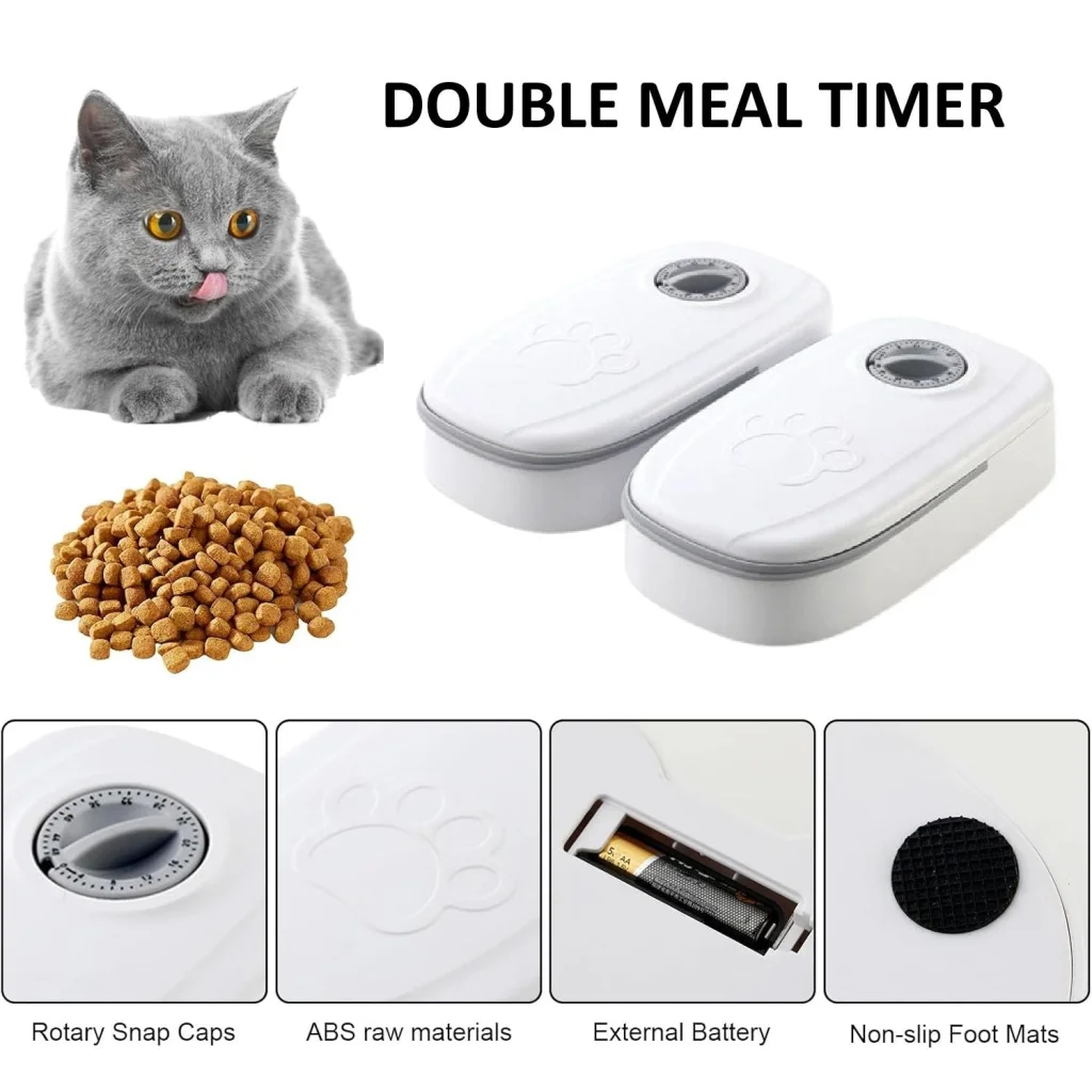 CARLA HOME 2 Meal Automatic Pet Feeder with Timer for Cat &