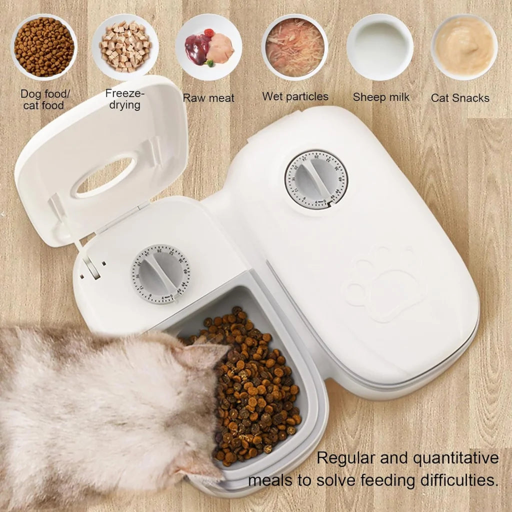 CARLA HOME 2 Meal Automatic Pet Feeder with Timer for Cat &