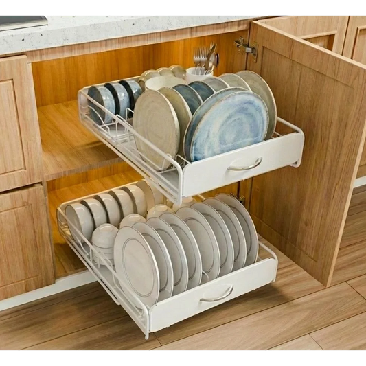 Carla 2 Pack Pull Out with Dish Rack Kitchen Cabinet Slide