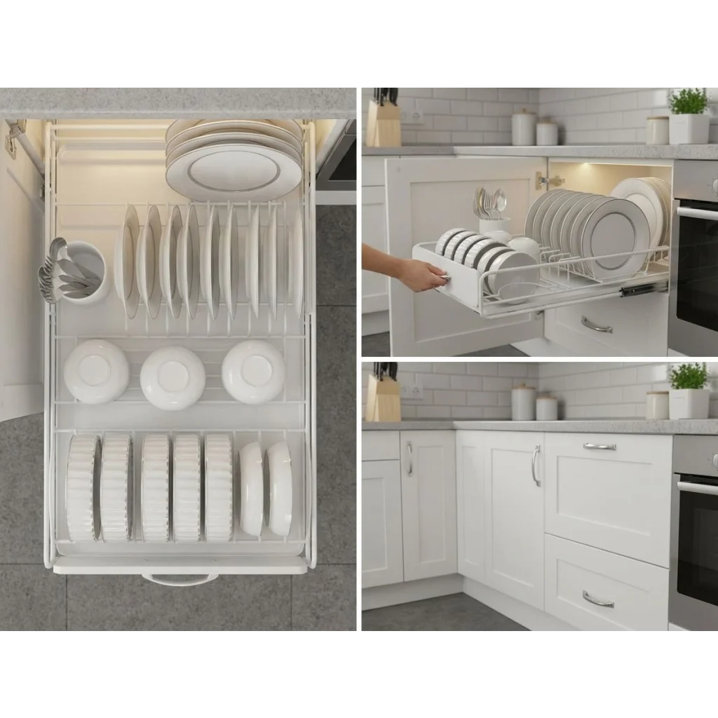CARLA HOME 2 Pack Pull Out Dish Rack for Kitchen Cabinet with Slide Ou ...