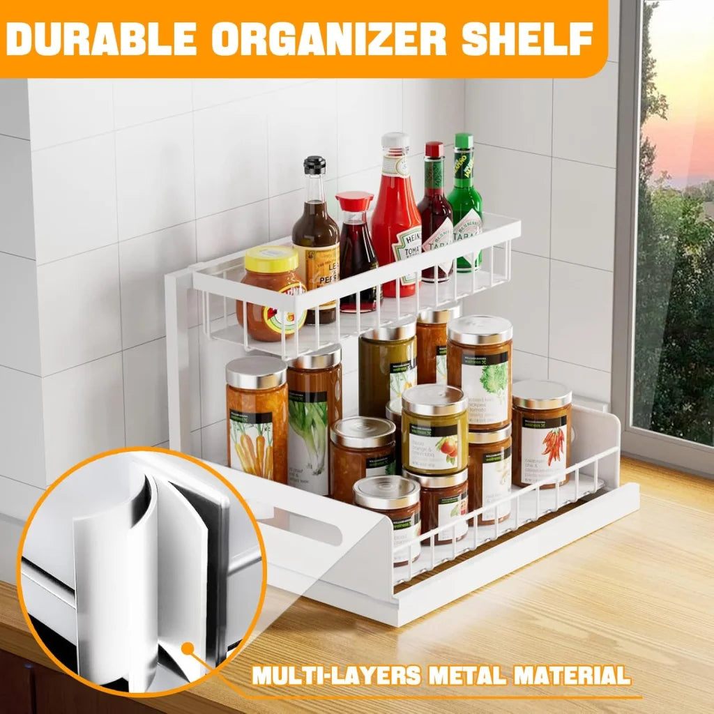 CARLA HOME 2 pack Under Sink Organiser with Sliding Drawers