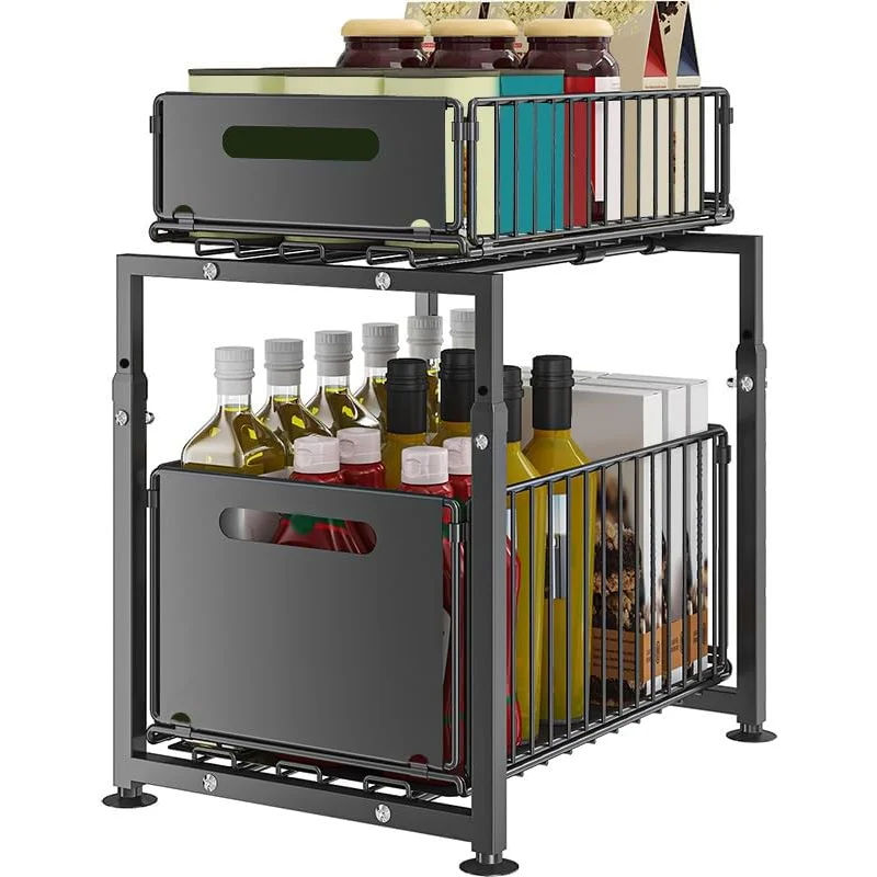CARLA HOME 2- Pack Under Sink Organizer with Sliding