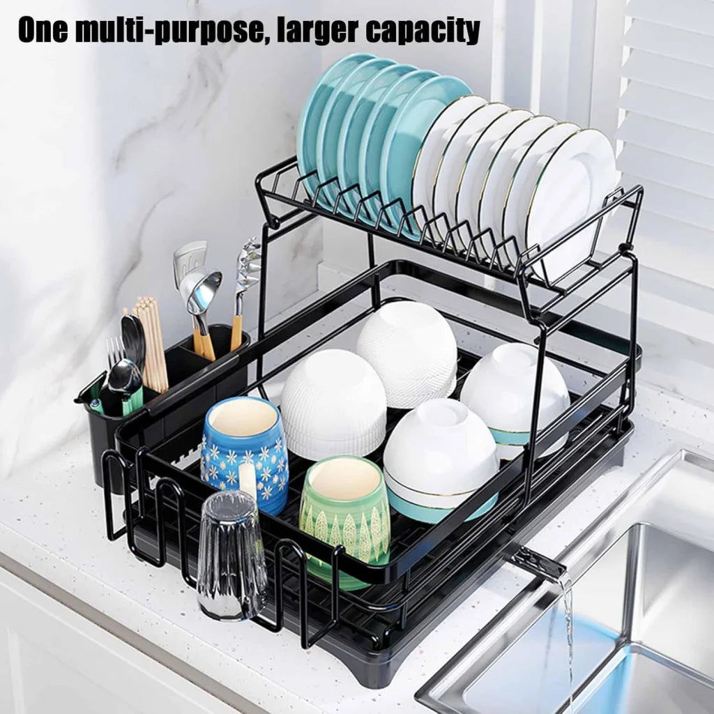 CARLA HOME 2-Tier Dish Drying Rack for Kitchen Counter