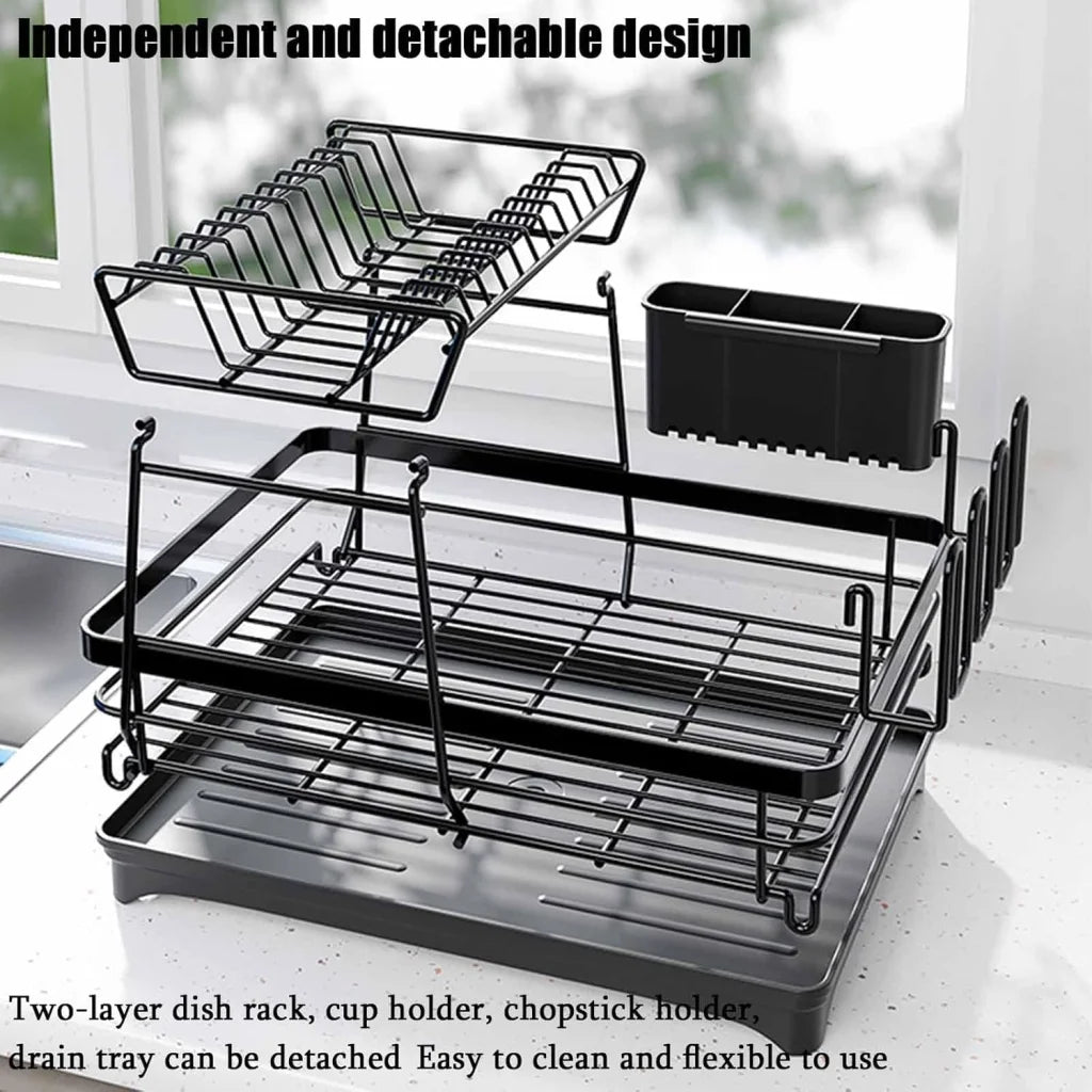 CARLA HOME 2-Tier Dish Drying Rack for Kitchen Counter