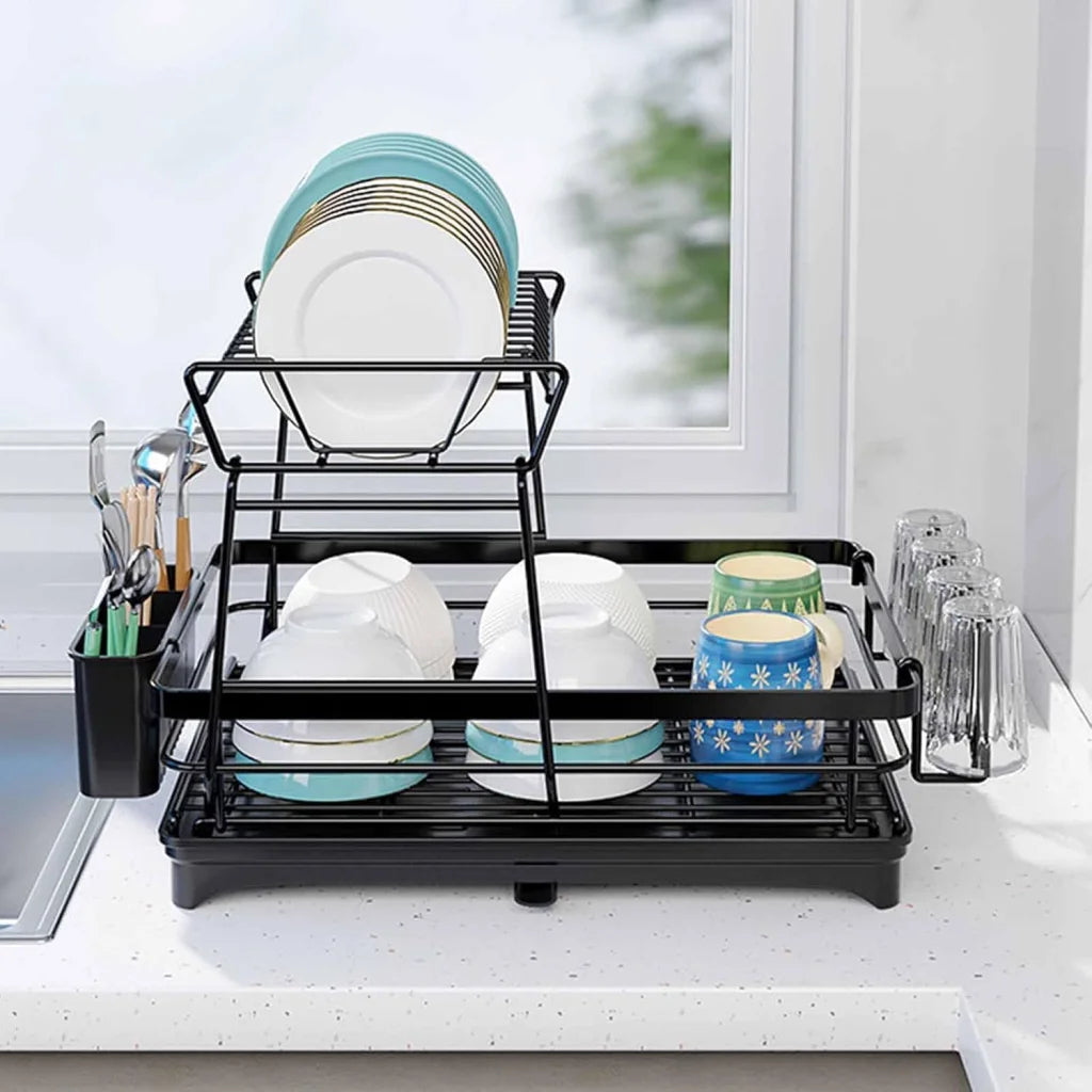 CARLA HOME 2-Tier Dish Drying Rack for Kitchen Counter