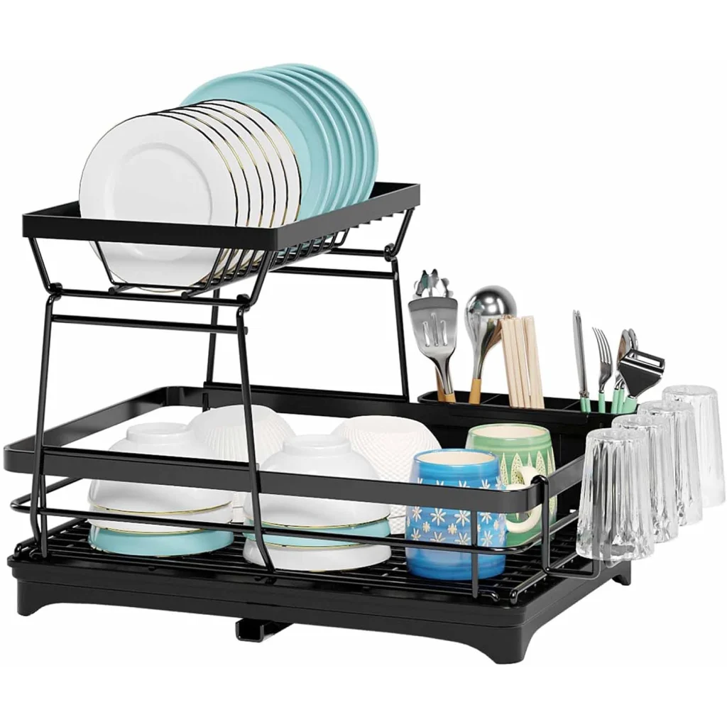 CARLA HOME 2-Tier Dish Drying Rack for Kitchen Counter