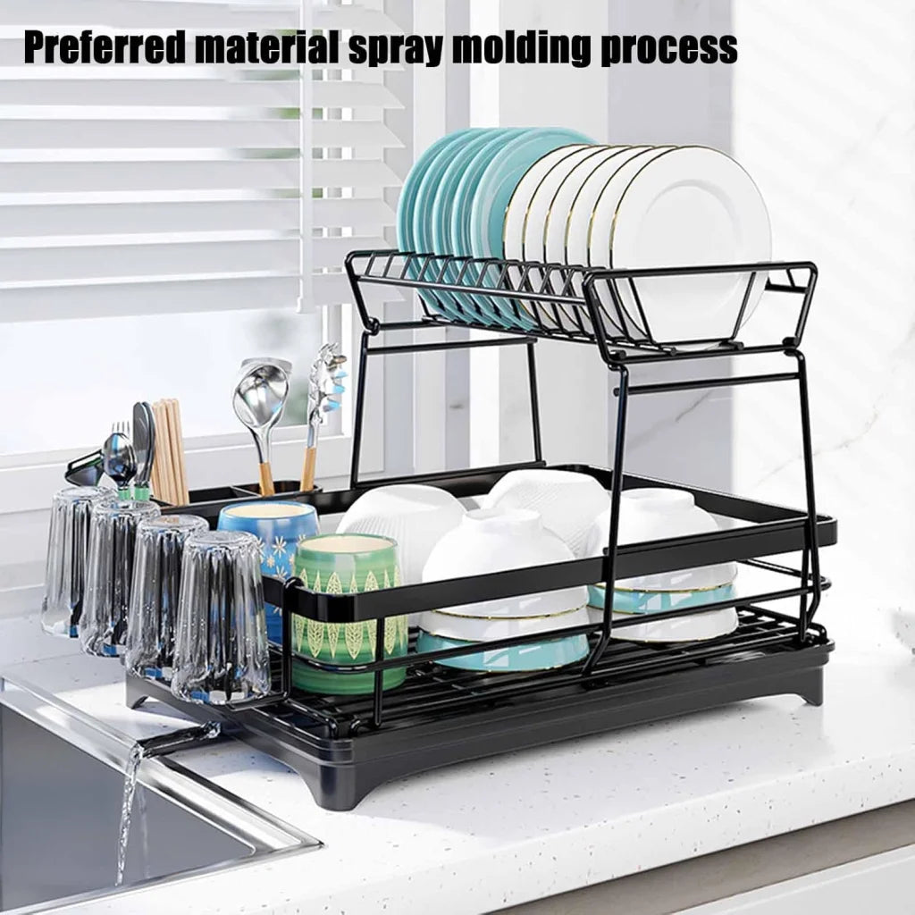 CARLA HOME 2-Tier Dish Drying Rack for Kitchen Counter