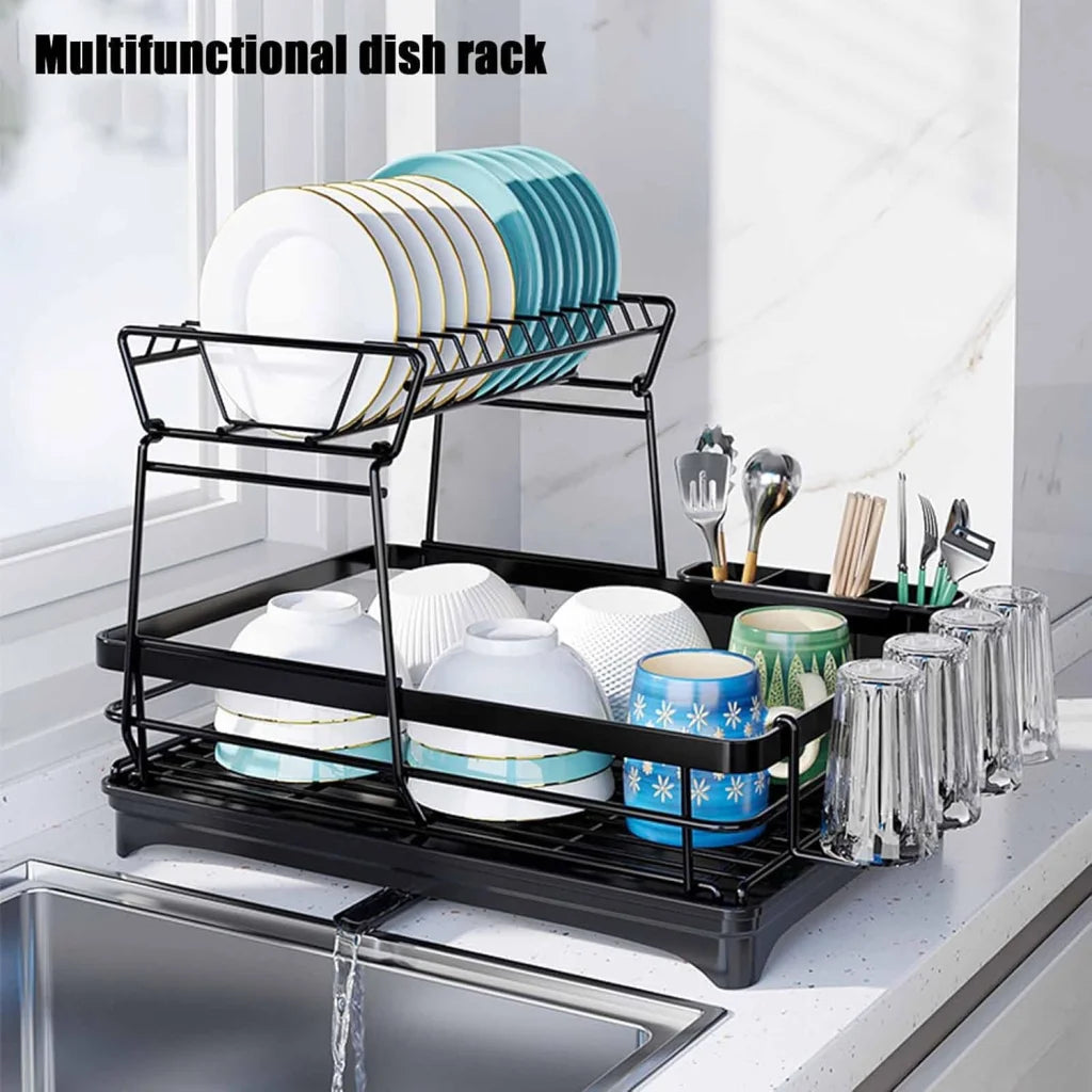 CARLA HOME 2-Tier Dish Drying Rack for Kitchen Counter