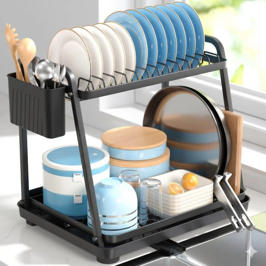 CARLA HOME 2-Tier Dish Drying Rack for Kitchen Countertop