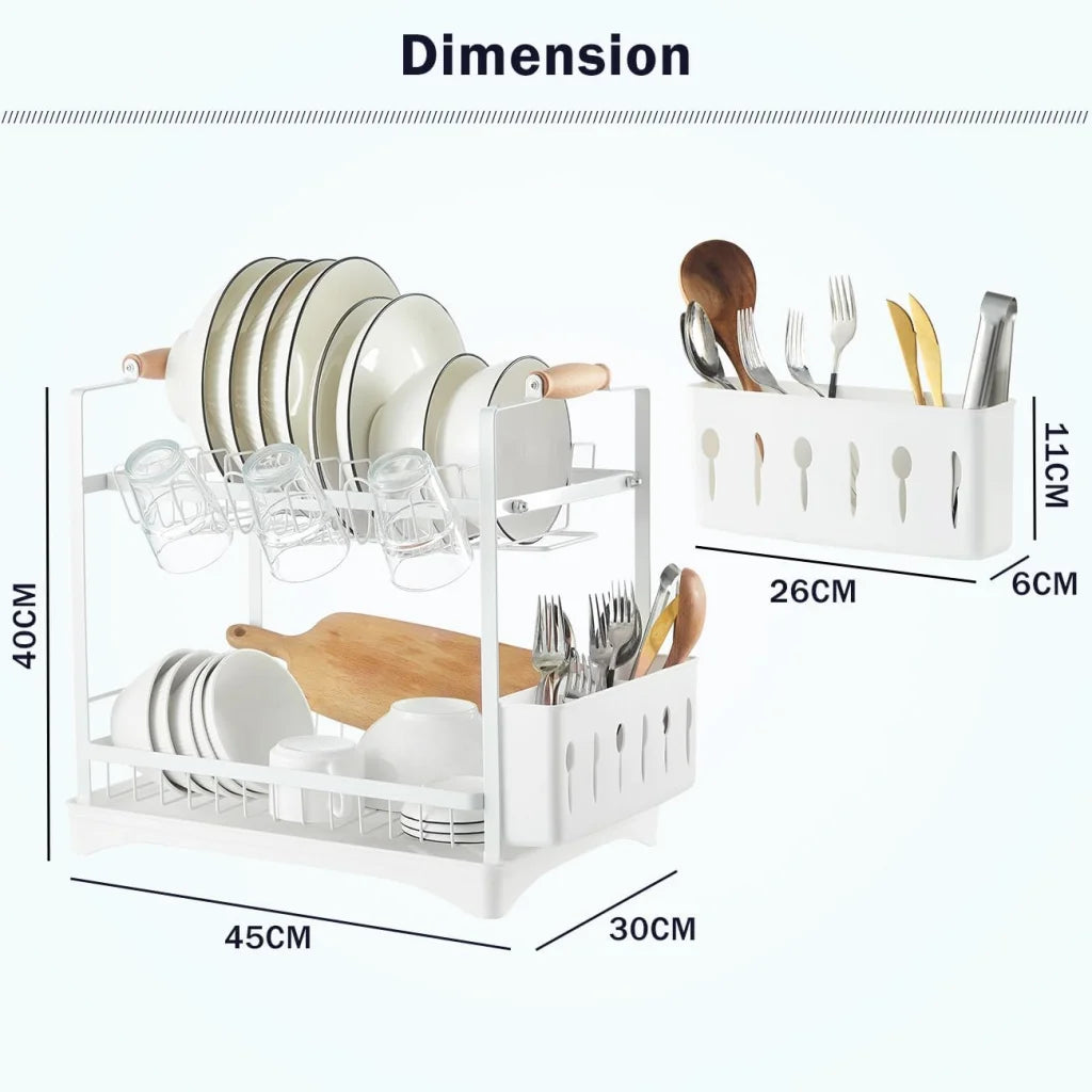 White glass storage rack with open shelves and sturdy supports