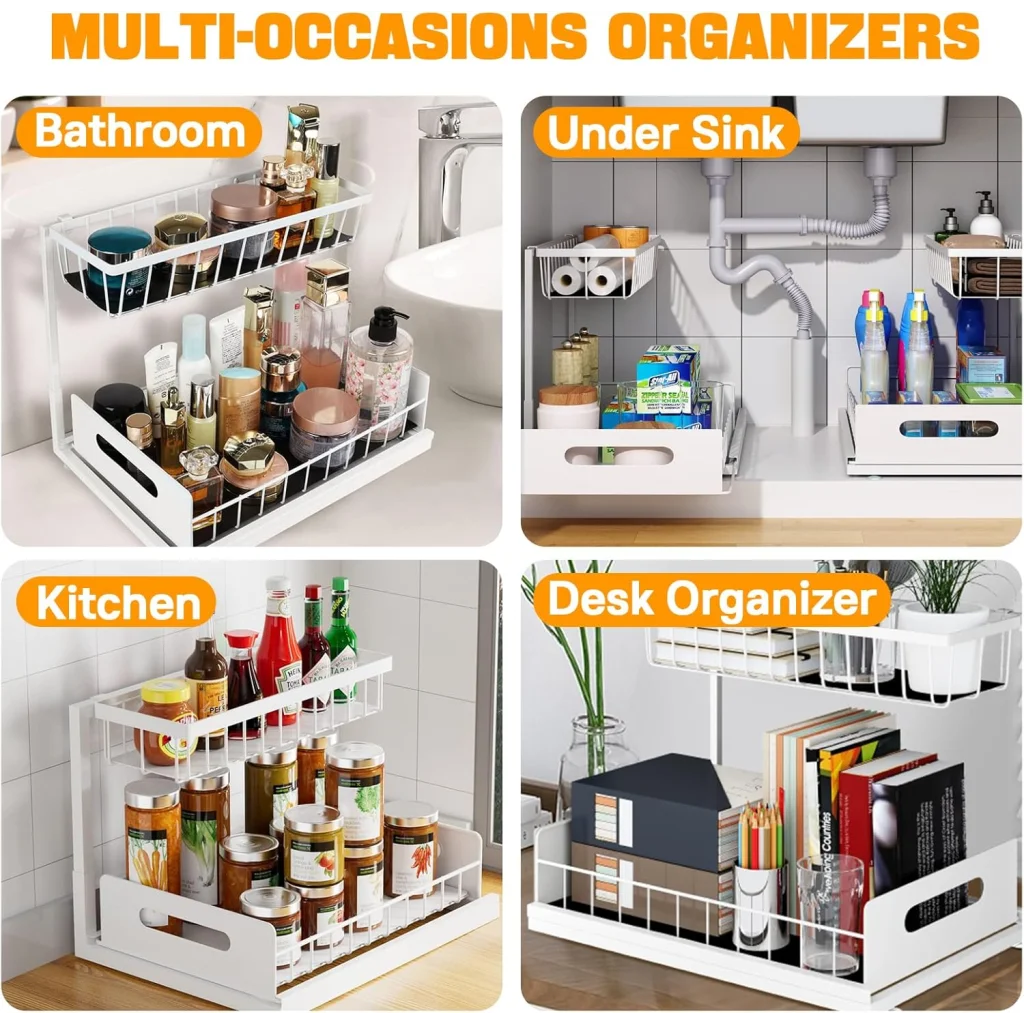 CARLA HOME 2 Tier Under Sink Organiser with Sliding Drawers