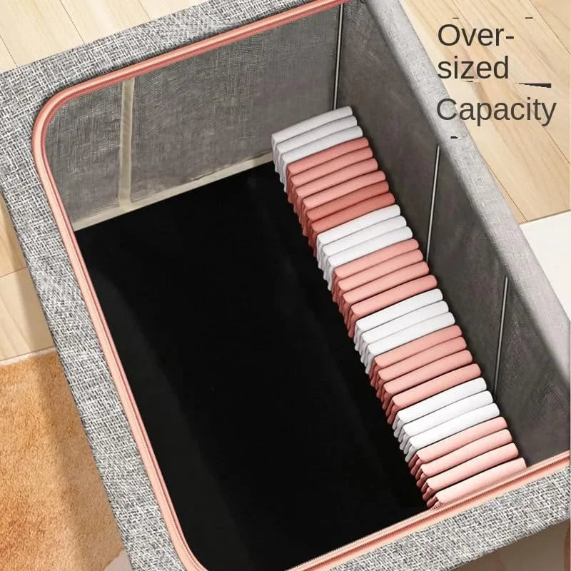 Pack large clothes with storage bins lids