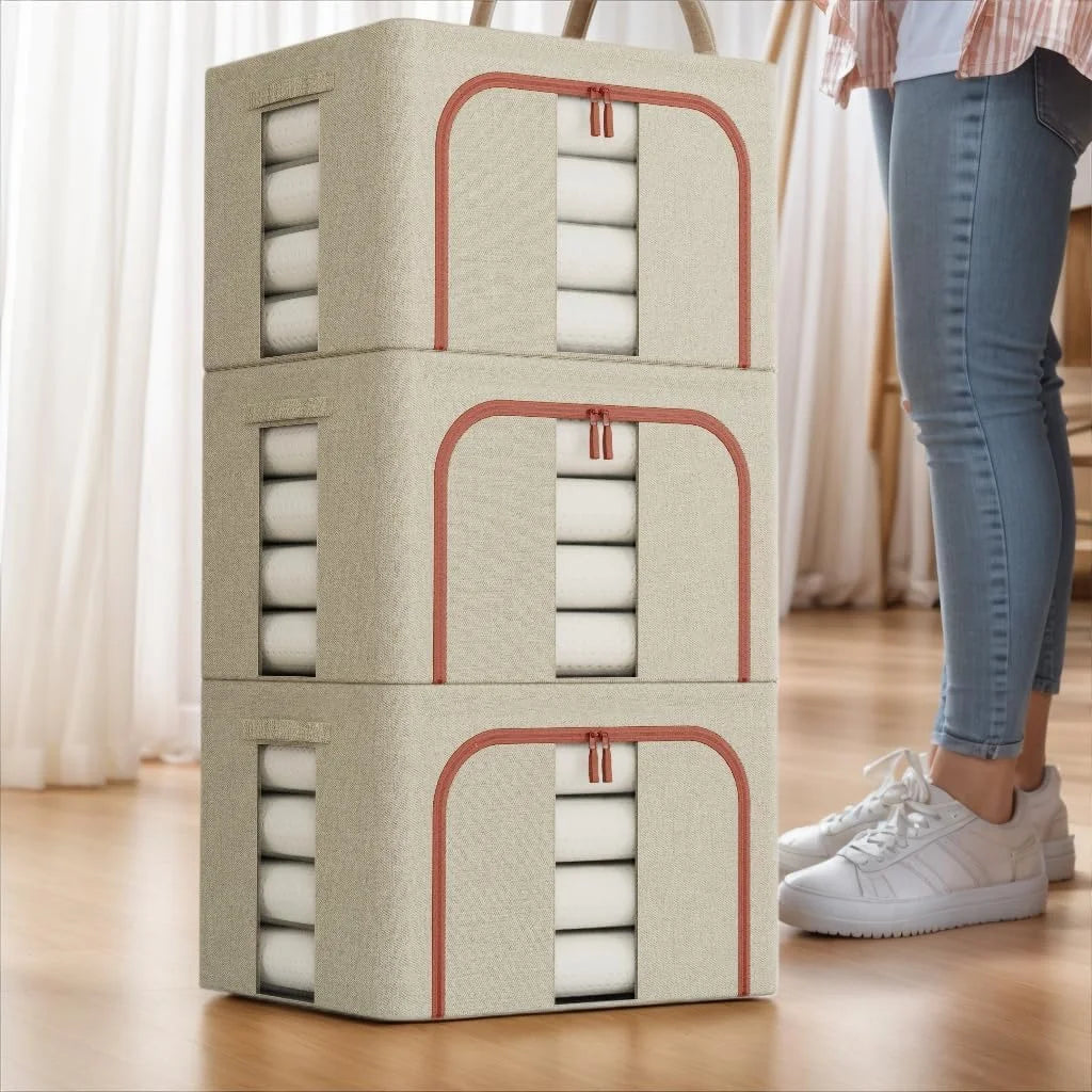 CARLA HOME 3 pack Large Clothes Storage Bins with Lids