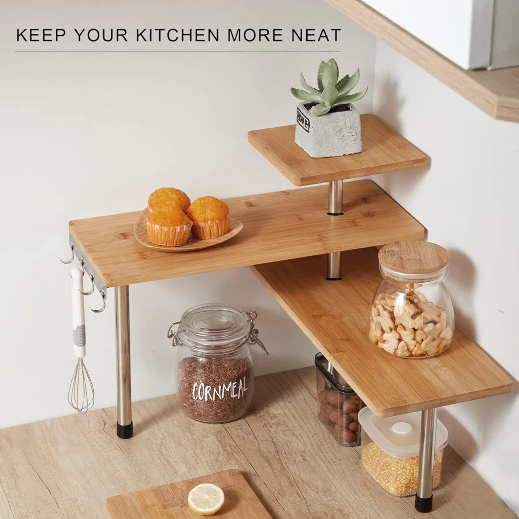CARLA HOME 3-Tier Corner Shelf Kitchen Spice Rack Organizer