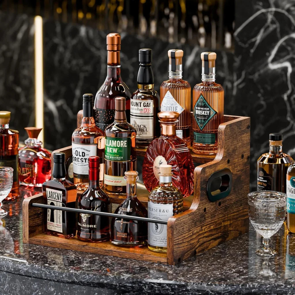 CARLA HOME 3-Tier Liquor Bottle Display Shelf Rack Bar