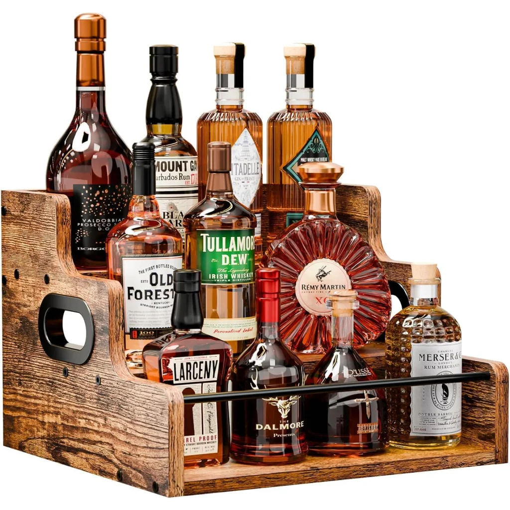 CARLA HOME 3-Tier Liquor Bottle Display Shelf Rack Bar