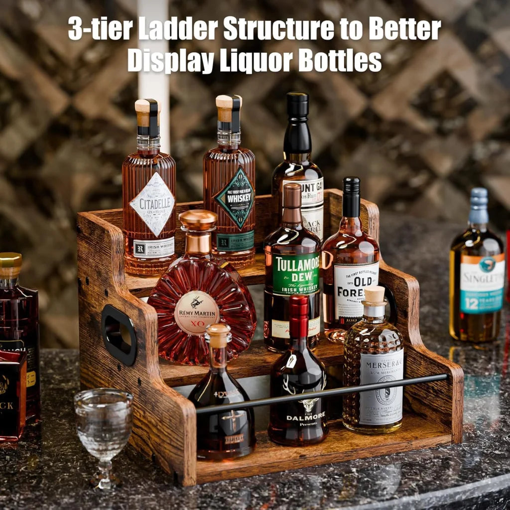 CARLA HOME 3-Tier Liquor Bottle Display Shelf Rack Bar