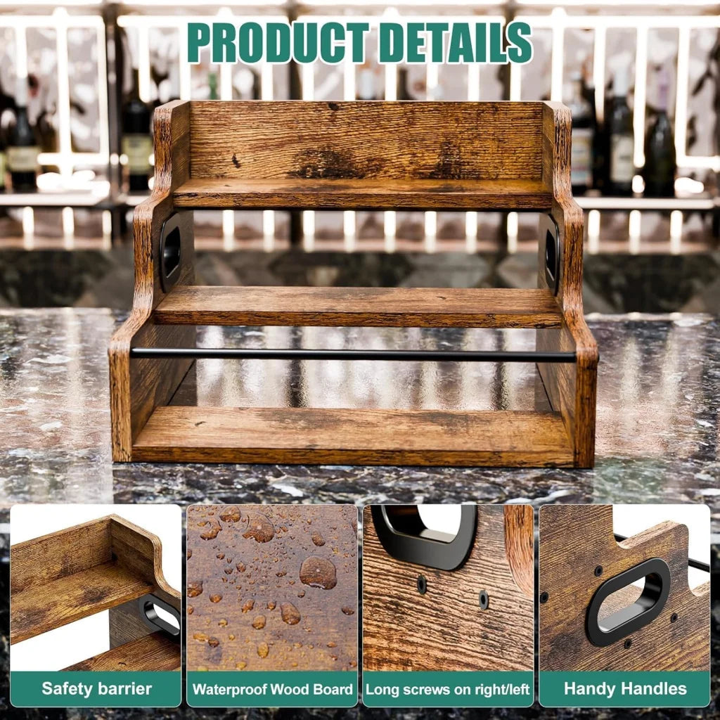 CARLA HOME 3-Tier Liquor Bottle Display Shelf Rack Bar
