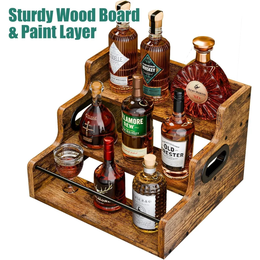 CARLA HOME 3-Tier Liquor Bottle Display Shelf Rack Bar