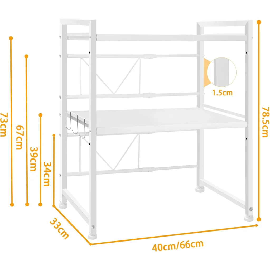 CARLA HOME 3-Tier Microwave Oven Rack with Adjustable Metal