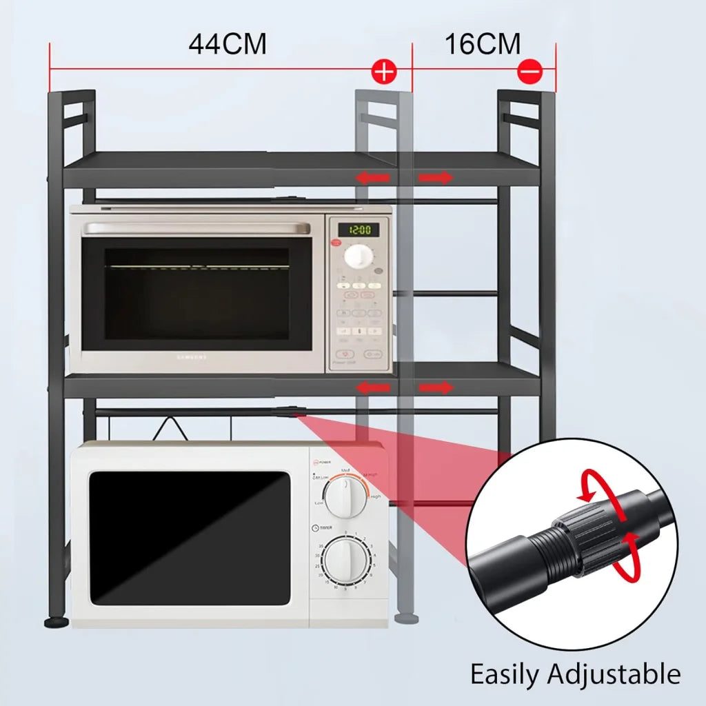CARLA HOME 3-Tier Microwave Oven Rack with Adjustable Metal