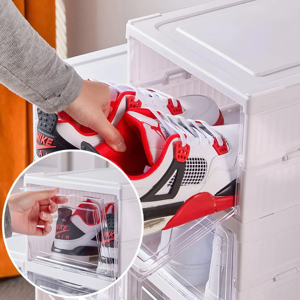 CARLA HOME 3-Tier Stackable Shoe Storage Box Organizer