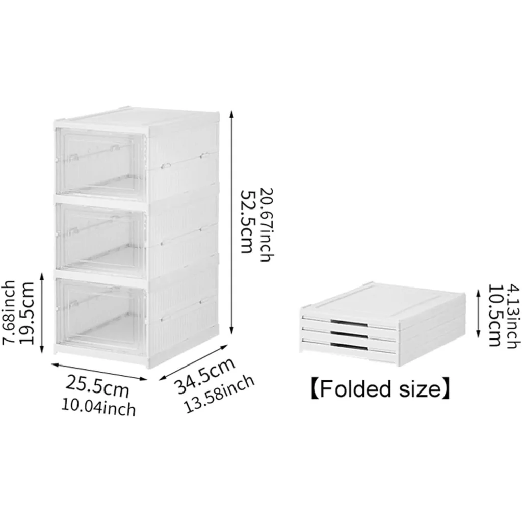 CARLA HOME 3-Tier Stackable Shoe Storage Box Organizer