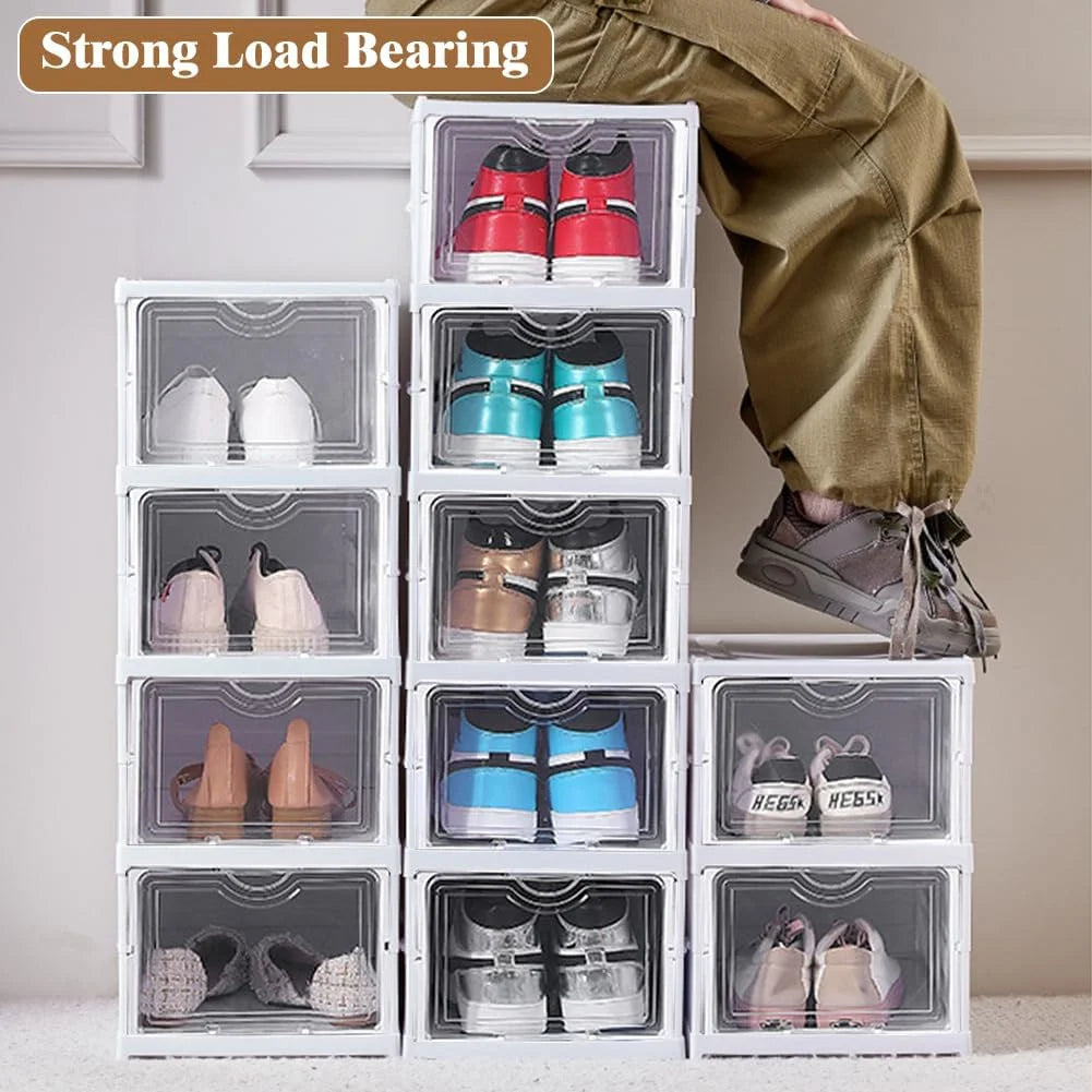 CARLA HOME 3-Tier Stackable Shoe Storage Box Organizer