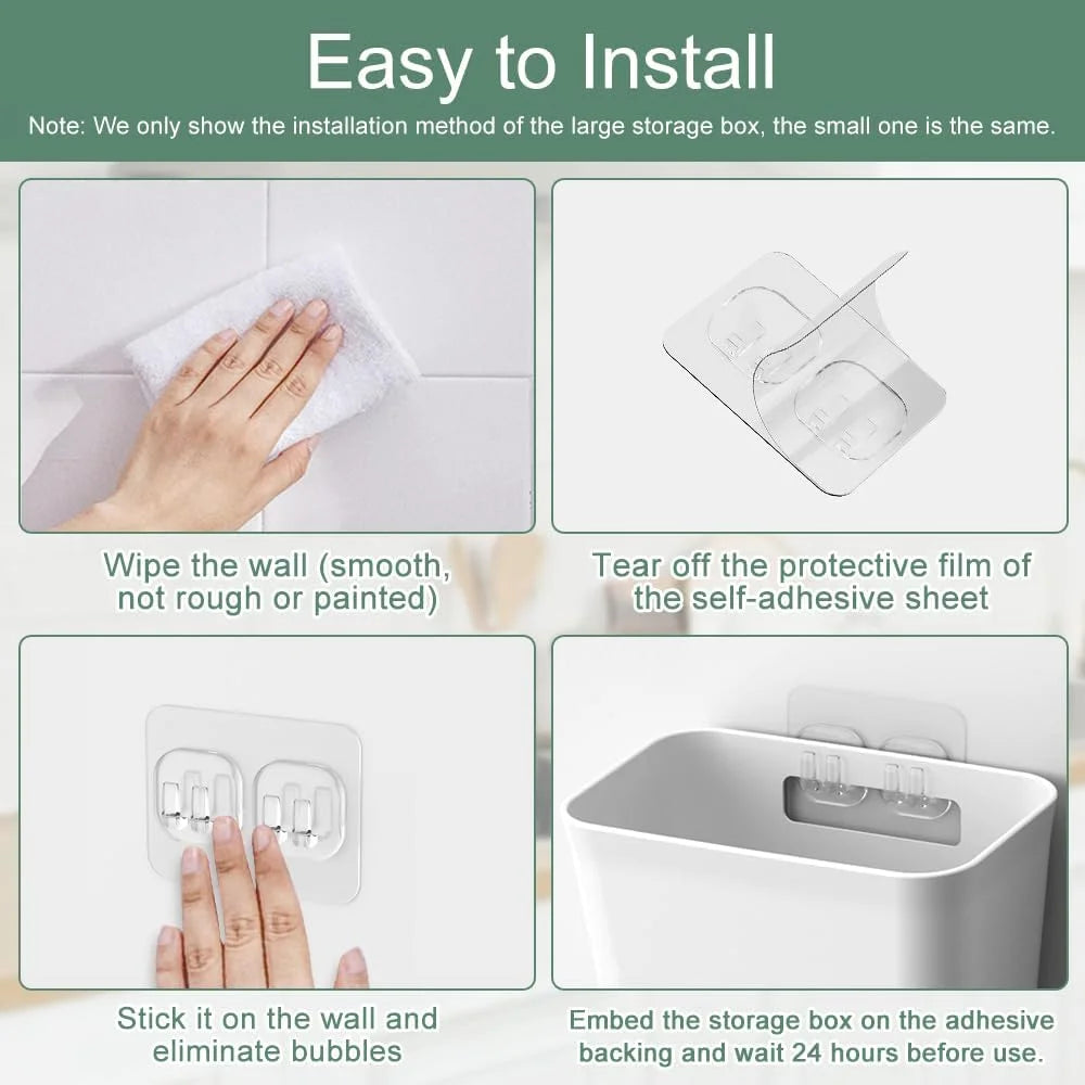 CARLA HOME 4-Pack Self-Adhesive Wall Storage Box