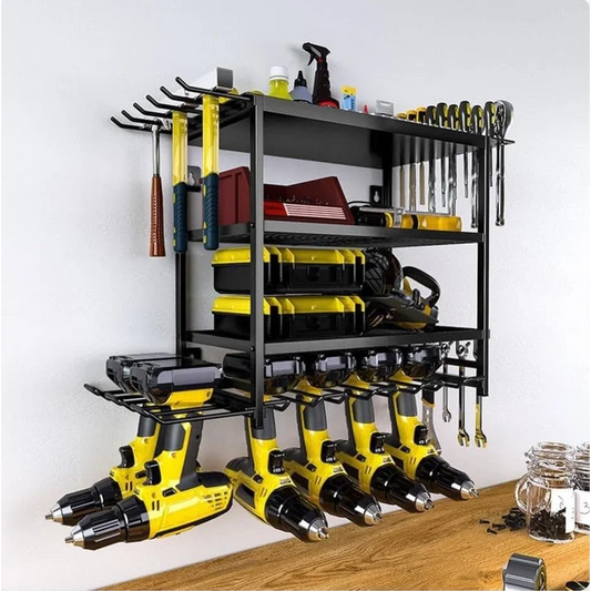 CARLA HOME 4-Tier Power Tool Rack Organizer Wall Mount