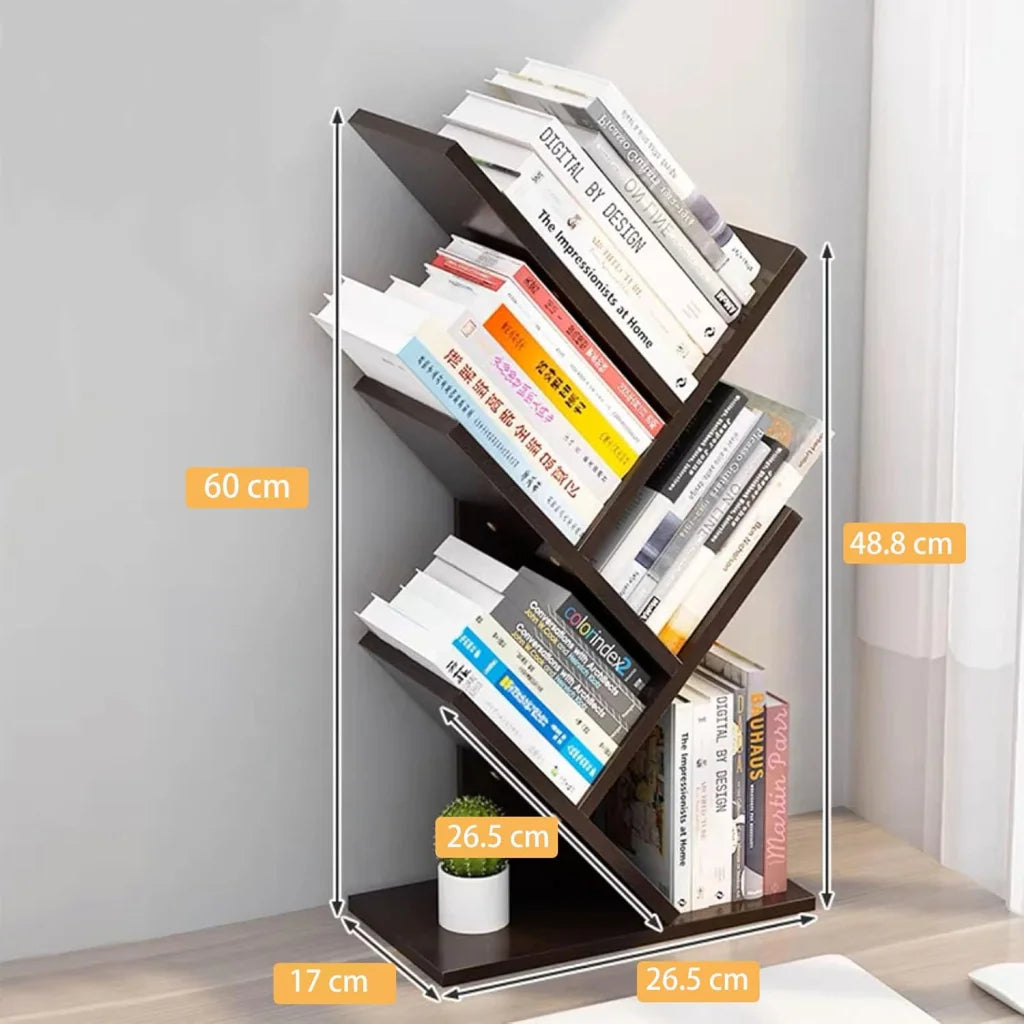 CARLA HOME 5-Tier Tree Bookshelf Storage Rack for Home