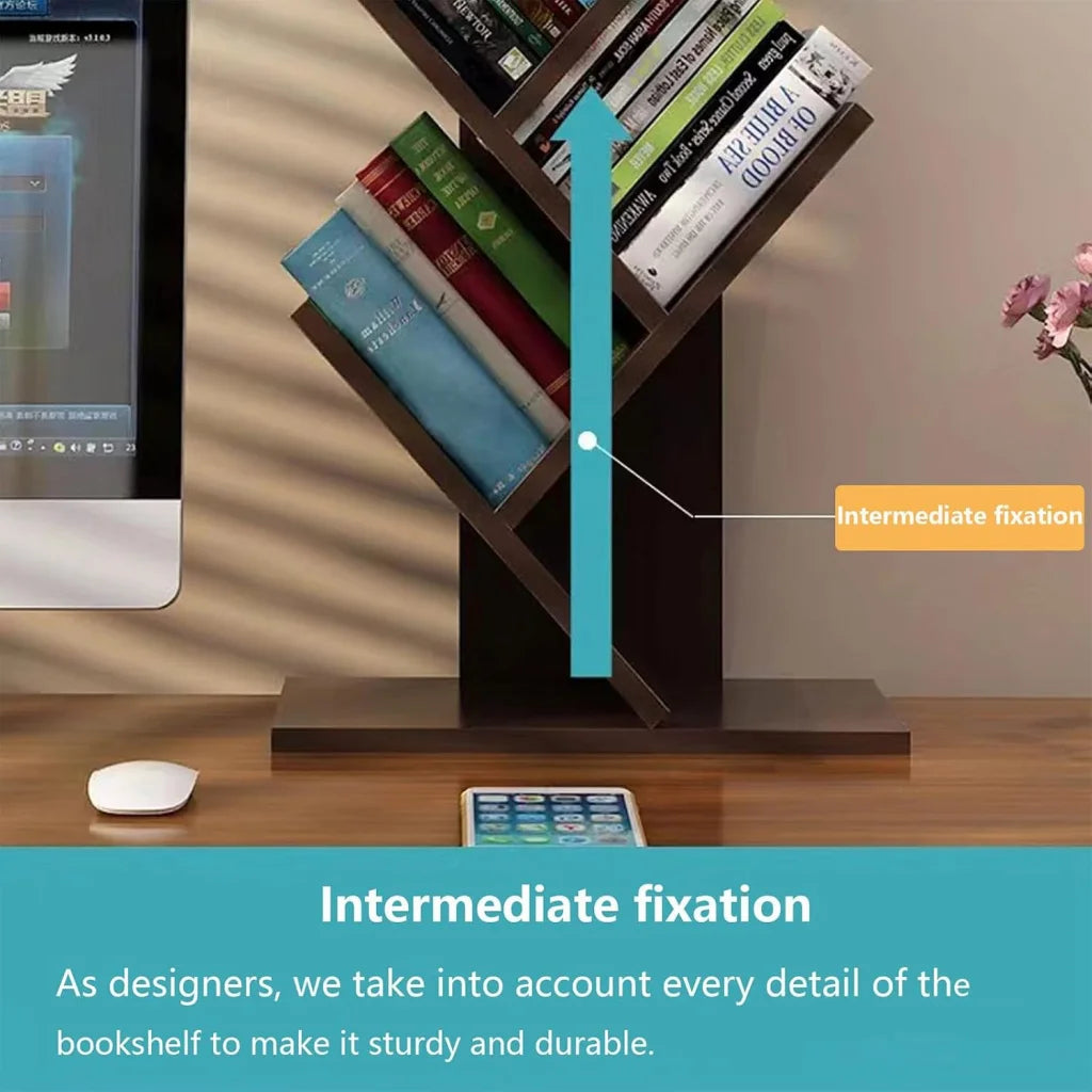 CARLA HOME 5-Tier Tree Bookshelf Storage Rack for Home