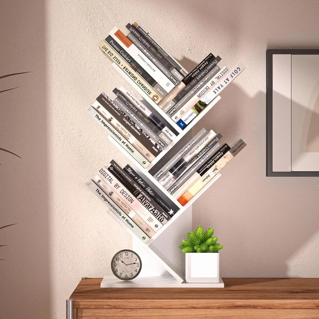 CARLA HOME 5-Tier Tree Bookshelf Storage Rack for Home