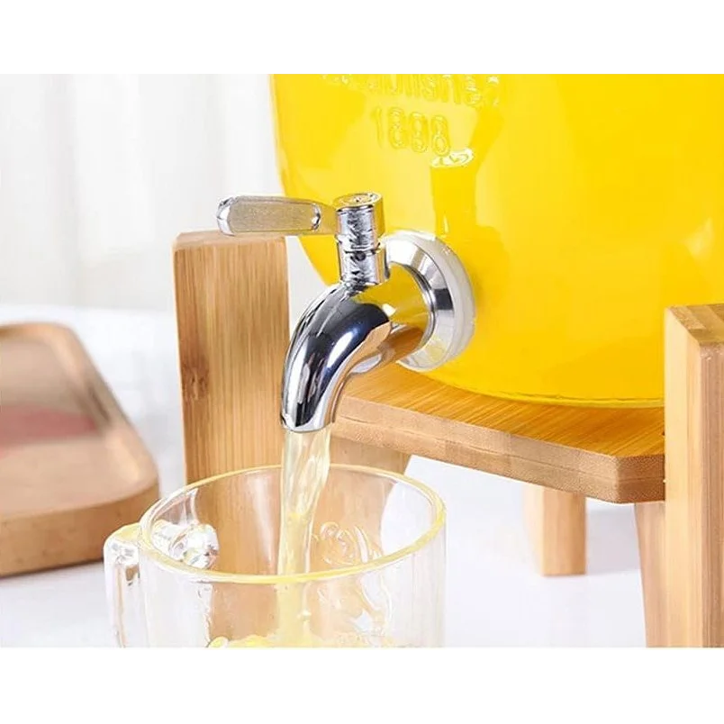 CARLA HOME 5L Glass Drink Dispenser with Metal Stand Wide