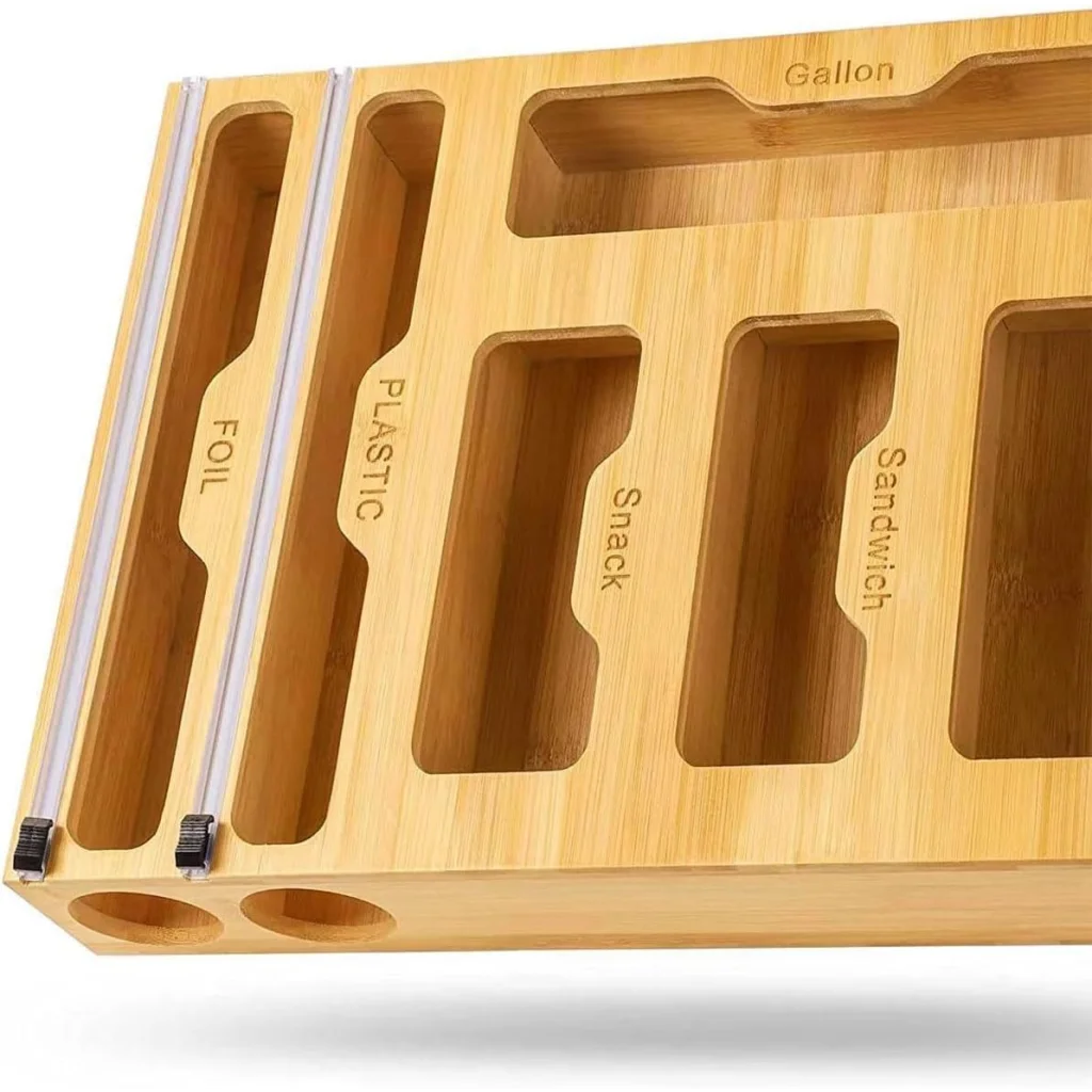 CARLA HOME 6-in-1 Bamboo Kitchen Drawer Organizer