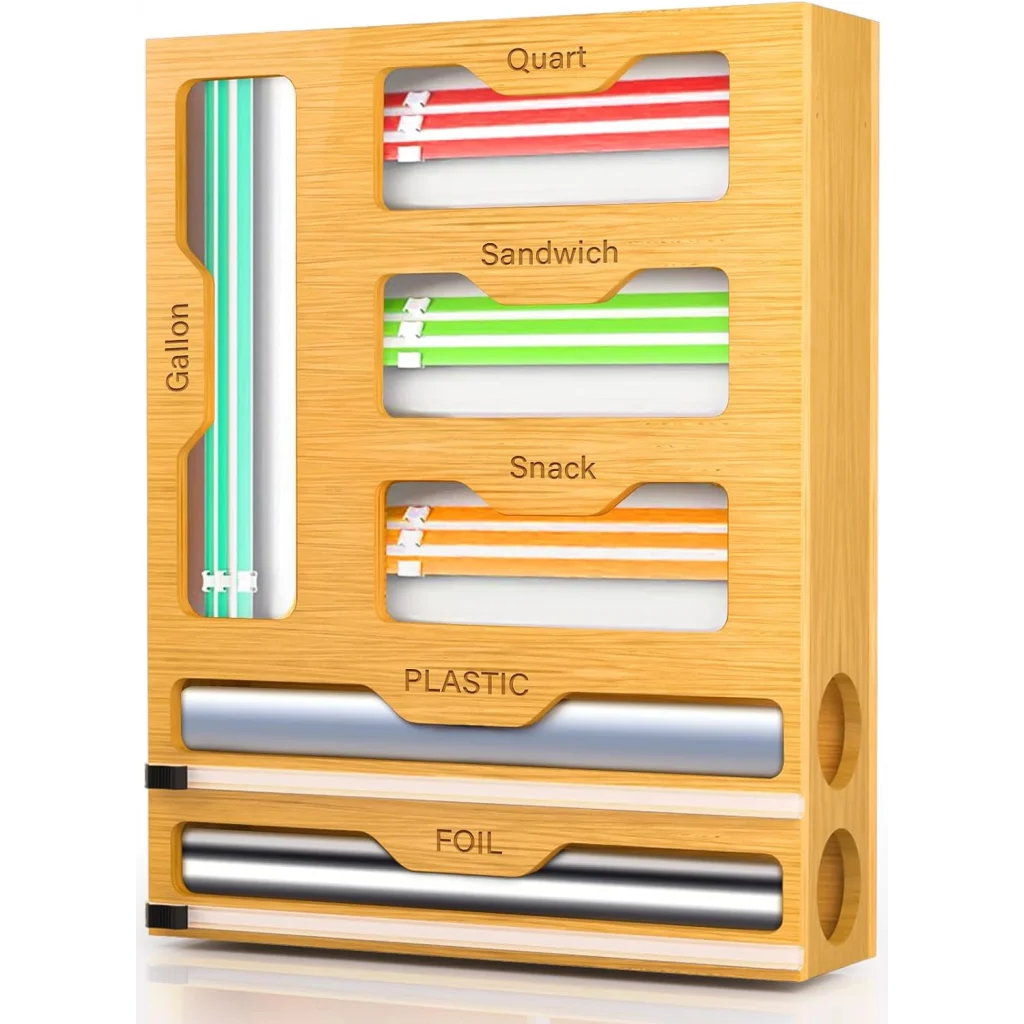 CARLA HOME 6-in-1 Bamboo Kitchen Drawer Organizer