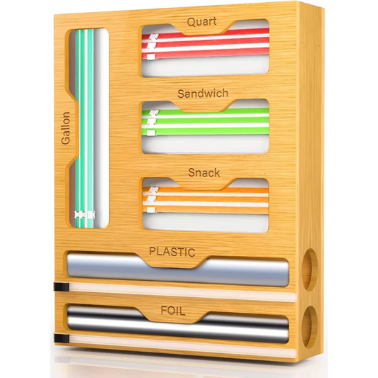 CARLA HOME 6-in-1 Bamboo Kitchen Drawer Organizer