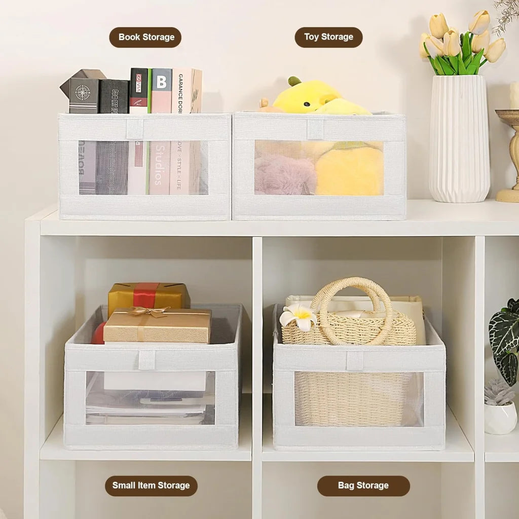 CARLA HOME 6 Pack Closet Storage Bins with Clear Window