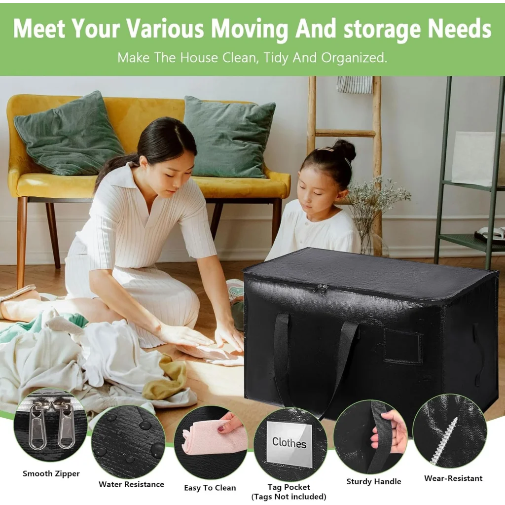 CARLA HOME 6-Pack Large Moving Storage Bags with Zippers &