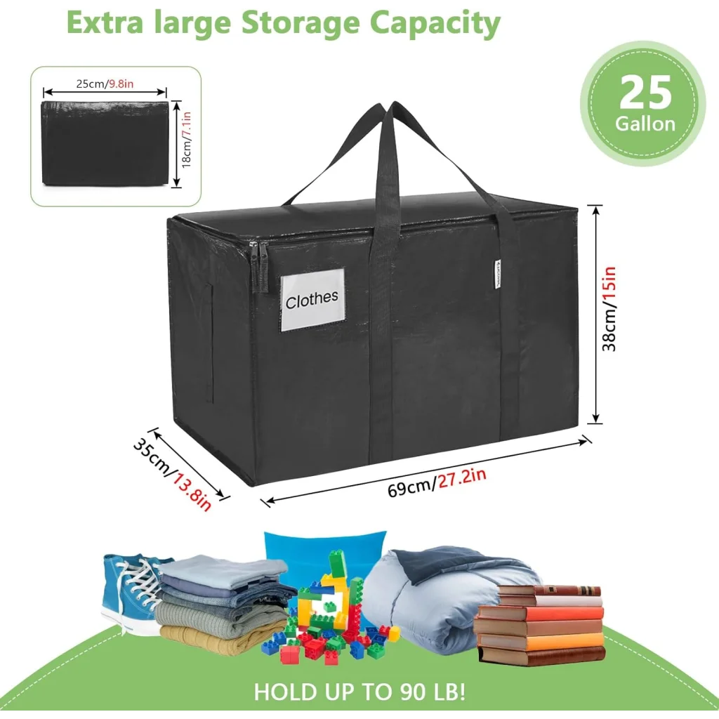 CARLA 6 Pack Large Moving Storage Bags with Zippers